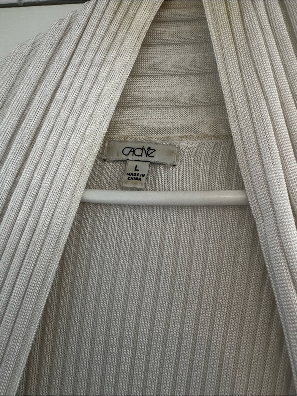 Cache White Ribbed High-Low Knit Dress - Picture 2 of 4